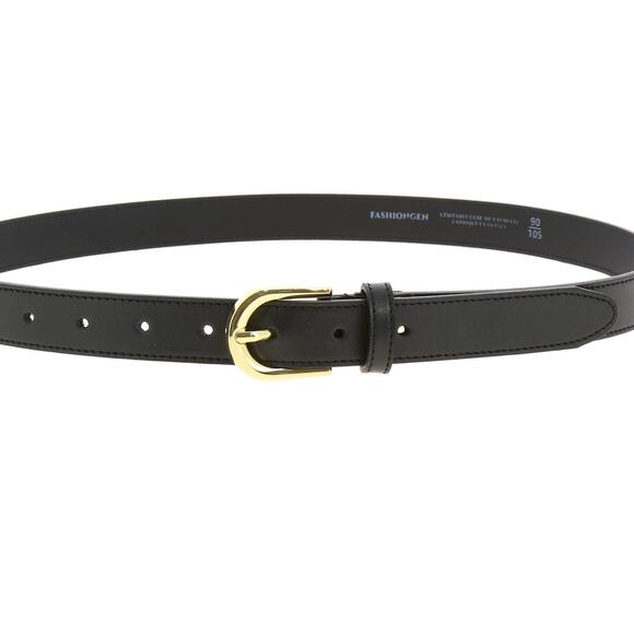 9683- Women Genuine Italian Leather Belt Luna, Made In France- Black